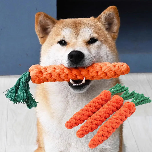 Durable Carrot Rope Dog Chew Toy